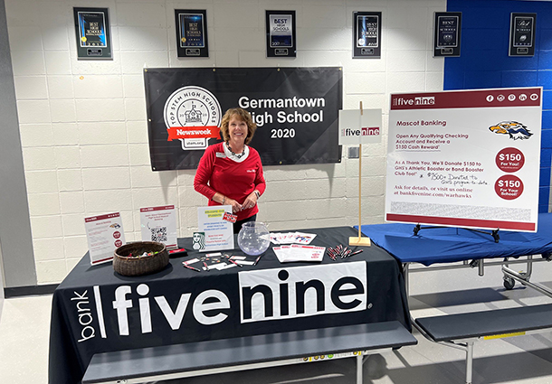 Germantown High School mascot banking photo