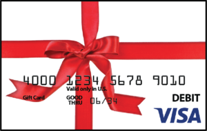 Red Bow Visa Gift Card with Border
